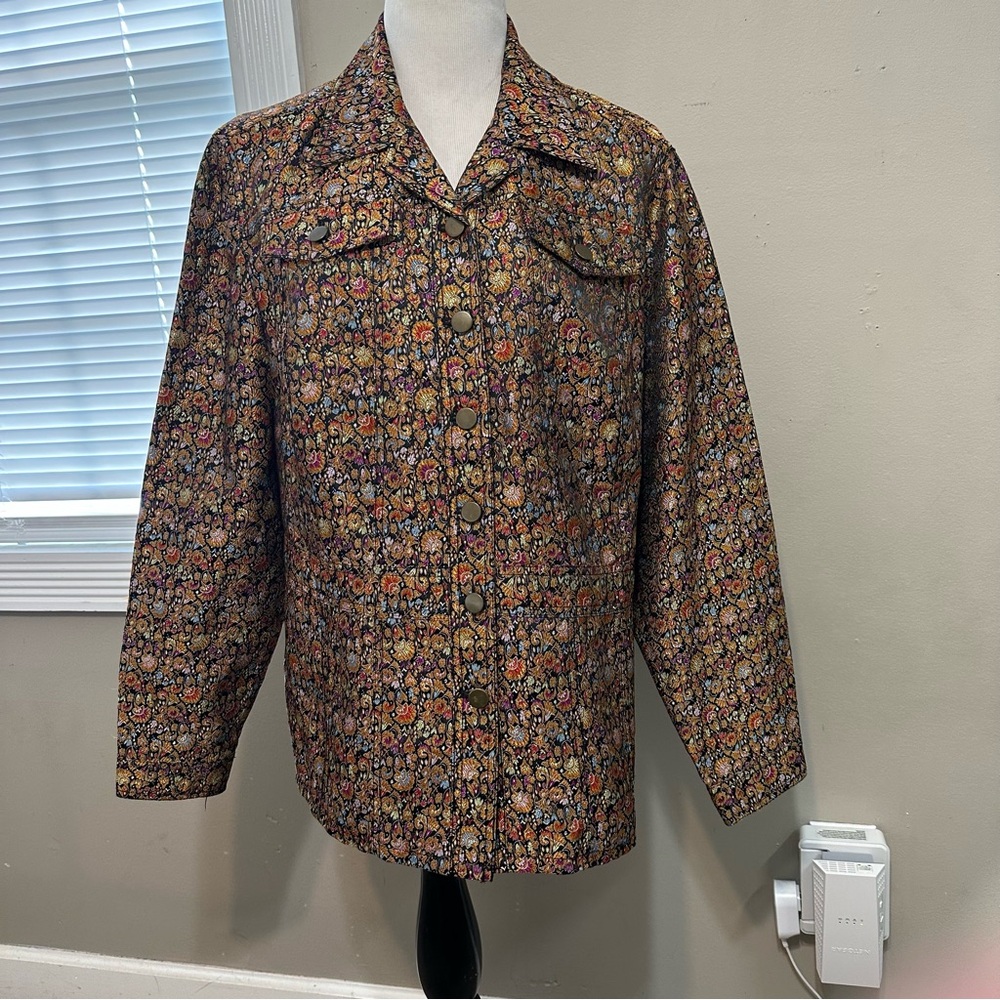 Coldwater Creek women’s XL chintz floral button front blazer